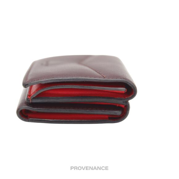 🔴 Givenchy Two Tone Trifold Wallet - Burgundy Red Leather - Picture 5 of 9